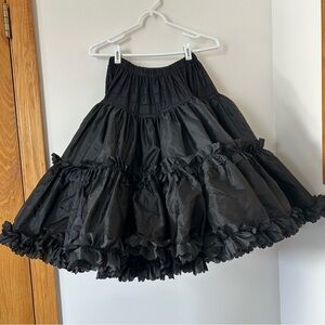 Vintage Petticoat Black Ruffled Tapemeasure brand not crinoline